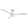 Modern Forms Axis 3-Blade Smart Ceiling Fan 52in Matte White with 3000K LED Light Kit and Remote Control FR-W1803-52L
